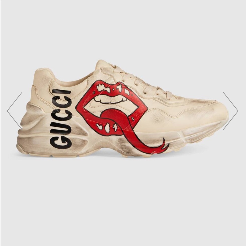 Gucci Rhyton Sneaker with mouth print size 37